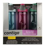 Auto Seal 3-Pack Water Bottles (Blue, Pink, Green)