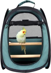 Akinerri Birds Travel Carrier, Small Bird Travel Bag, Transparent Breathable Travel Cage Bird Parrot Carrier, Include Perch and Bottom Tray