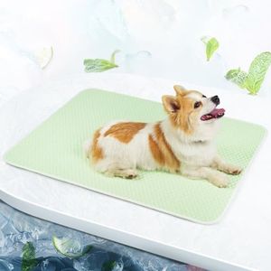 Mora Pets Dog Cooling Mat Breathable Cooling Pad for Dog Cats Washable Pet Cooling Mat for Indoor Outdoor Pets with Non-Slip Bottom 40 x 28 inch Light Green Large