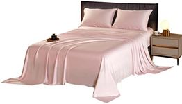 Aulaire 60s 100% Bamboo Lyocell Fabric Bedding in Soft Pink (Bedsheet Set, Queen)