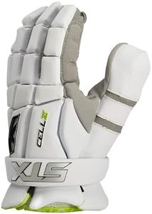 STX Cell VI™ Lacrosse Goalie Gloves, Medium, White, Pair