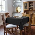 DWCN Square Tablecloth - 54 x 54 Inch - Black Washable Polyester Waterproof Table Cloth for Dining Room Square or Round Tables, Stain Resistant and Spillproof Table Cover