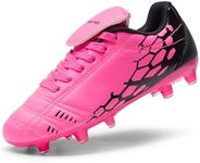 DREAM PAIRS Boys Girls Soccer Football Cleats Shoes for Little/Big Kid,Size 10 Toddler,Fuchsia/Black,SUPERFLIGHT-3K