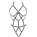 BBOHSS Womens Body Harness Lingerie Set Elastic Cage Bra Harness Garter Belt Gothic