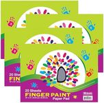 BAZIC Products Finger Paint Paper Pad 20 Sheets 16" X 12", Oil Painting Watercolor Papers, Gift for Classrooms School Home DIY Projects, 4-Pack