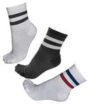 vitsocks Women's Cushioned BAMBOO Tube Crew Sports Socks (3 PAIRS) Soft Padded Heel, 2x white 1x black, 6-8