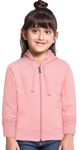 ADBUCKS Rich Cotton Full Sleeves Zipper Hooded Regular Fit Sweatshirt For Girls & Boys Jacket With Hoodies (Pink, 6-7 Years)