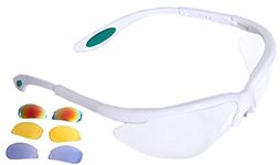 Python RG Multi Lense Racquetball (Squash) Eye Protection w/free case (Eyewear, Goggle, Eyeguard) - WHITE