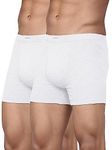 Levi's Men's Cotton Style #010 Comfort Regular Fit Solid Boxer (Pack of 2) (#010-BOXER Brief WHT-P2_White_XL)