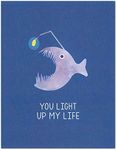 Angler Fish Valentine's Day/Love Card (4.25" X 5.5") by Nerdy Words