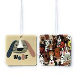 1 x Dog Lovers Air Freshener - Unique - 2 designs on 1 - Fun, Novelty Birthday Gift - Car and Home - Made in UK