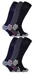 Sock Snob Mens Long Knee High Work Socks | 3 6 12 Pair Pack Options Heavy Duty Reinforced Heel Socks for Steel Toe Boots (6-11, 6 Pairs)