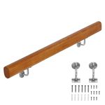 Nisorpa Wooden Handrails for Stairs Hand Rail 100cm Wood Banister Rail for Stairs 3.3ft Bannisters Wall Mounted Handrail Non-Slip Staircase Handrail Exterior Stairs Handrail for Elderly Kids 1m