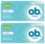 o.b. Original Super Plus Tampons with Curved Grooves - for Reliable Protection Ideal for Very Strong Days - 2 x Pack of 32 Parent