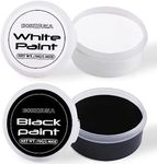 BOBISUKA Halloween Cosplay SFX Makeup Black + White Face Body Paint Special Effects Makeup Kit Dress Up Non Toxic Face Painting Kits for Adult Full Coverage Face paint Fx Make Up