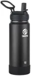 Takeya Actives Water Bottle with Straw Lid - Durable & Easy-Care Water Bottle with Stainless Steel Insulation - BPA-Free Lid with Carry Handle & Straw - Dishwasher-Safe - 18 oz, Onyx