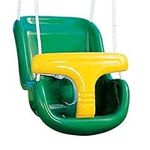 Children Deluxe High Back baby swing seat perfect for Garden swings and Climbing Frames (Green with Green T-Bar)