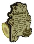 Printtoo USA Alabama State Map Wooden Magnet Souvenir Fridge Magnet Gift