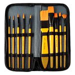 Amazon Brand – Umi 10 Pcs Paint Brush Set Includes a Carry Case for Acrylic, Watercolor Painting