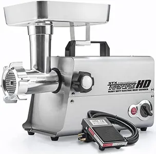 STX International Turboforce 3500-TFHD Heavy Duty Electric Meat Grinder w/Foot Pedal • 5 Grinding Plates • 3 S/S Blades • Sausage Stuffer • Kubbe • 3 Lb. Meat Tray, • 2 Meat Claws & Burger Press