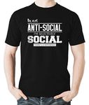 Witty Fashions I'm Not Anti-Social, I'm Selectively Social - Funny Sarcasm Humor Novelty Men's T-Shirt (Black, Large)