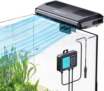 AQUASMITH Aquarium Chiller Fan,Fish Tank Cooler with Temperature Control,Minimum Setting 59℉,Auto Start/Stop,Refrigeration Effect 3-7℉,3-Speed Modes,for Axolotl Seawater Freshwater Coral Grass Tank