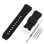 FACLE Men's silicone watch strap Replacement Fit for Casio PRG-80 PAG-80 PRW-1000 PRW-1100 Watch Outdoor Sports Rubber Watch bands wristband bracelet for women (Black)