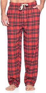 Ashford & Brooks Mens Super Soft Flannel Plaid Pajama Sleep Pants - Red Stewart - 3X-Large