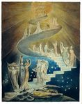 Blank Greeting Card Jacob's Ladder by William Blake Printed on 230gsm Paper with Envelope Size 14cm x 10cm