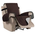 BellaHills Recliner Chair Cover Recliner Sofa Covers Water Resistant Recliner Covers Sofa Slipcovers for Cats Furniture Protector for Recliner Chair with Elastic Straps (Recliner,Brown/Beige)