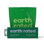 Earth Rated Dog Poo Bags, Thick Grab and Go Single Roll, Ideal for Backyard Pickups, Lavender Scented, 300 Bags