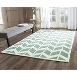 ARSALAN RUGS Handmade Export Quality Hi and Low Pile Wool Carpet for Living Room-Bedroom & Hall with 1.00 inch Thickness Size 10 X 16 Feet Color Teal/White