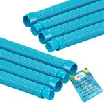 U.S. Pool Supply Pool Vacuum Hose, 8 Piece Pool Hose Set - 40" Teal Flexible Spiral Wound Connector Sections with 1.5" Male & Female Cuff Ends, Replacement Fits Most Inground Automatic Cleaner Brands