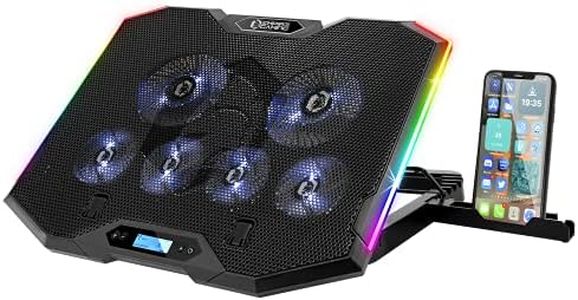 EMPIRE GAMING - Guardian S-C100 Dispositivo Raffreddamento PC Laptop RGB Gamer - 6 Ventole - Controller LCD - 5 Altezze regolabili - Compatibile 12''-17'' - Supporto smartphone amovibile