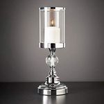 Biznest New Crystal Effect Chrome Candle Holder With Amazing Crystal Detailing On Stem