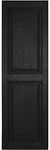 Shutters, Raised Panel Shutters, Standard Raised Panel Exterior Vinyl Window Shutters, Black, (1 Pair = 2pcs) 12"W x 22.75"H