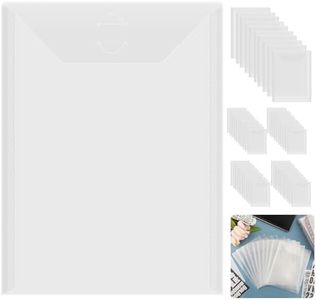 Briartw 50 Pack Storage Envelopes,Clear 7x9.4" Resealable Plastic Envelopes Pockets for Cutting Dies Stencil Crafts Organizer Holder,Storage Bag for Clear Stamp,Die Cuts,Scrapbook Paper,Photos