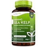 Sea Kelp 2000mg - Natural Source of Iodine - 240 Vegan Tablets (8 Month Supply) - GMO Free Supplement - Made in The UK by Nutravita