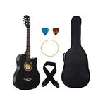 BLUEBERRY B-38C, Acoustic Guitar Kit with Bag, Strap, One Pack Strings And 2 Picks - 38 Inch (Black)