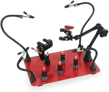 Helping Hands Soldering Magnetic Third Helper hand Station with 4 Solder Magnetic Arms, Welding Gun Holder and Waterproof Large Stable Base for Electronics PCB Clamp Jewelry Crafts Model Repair