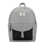 SEVENTEEN LONDON – Grey and Black 'Notting Hill' Classic Style Backpack Rucksack in a School Travel Bag Design – Fits Laptops up to 15.6"