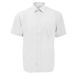 Russell Collection Mens Short Sleeve Poly-Cotton Easy Care Poplin Shirt (18.5) (White)