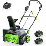Cordless Snow Blower, Electric Snow Thrower 19 Inch, 40V 4.0Ah Battery Powered Snow Removal, 1500W Brushless Motor 25FT Throw Distance for Driveway Patio Sidewalk