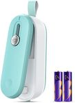 FEPPO Mini Bag Sealer, 2 in 1 Bag Sealer Heat Seal with Cutter and with Lanyard, Mini Bag Resealer Machine for Plastic Bags Snack Bags Food Storage (Batteries Included)