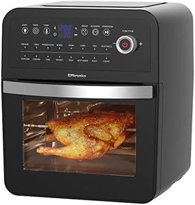 EMtronics EMAFO12LD Digital Extra Large Family Size XL Air Fryer Combi Oven Grill 12 Litre with 11 Pre-Set Menus for Oil Free & Low Fat Healthy Cooking, 60-Minute Timer - Black