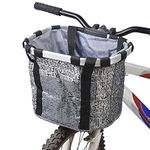 Redlution Bicycle Bike Detachable Cycle Front Canvas Basket Carrier Bag Pet Carrier Aluminum Alloy Frame Pet Carrier (silver)