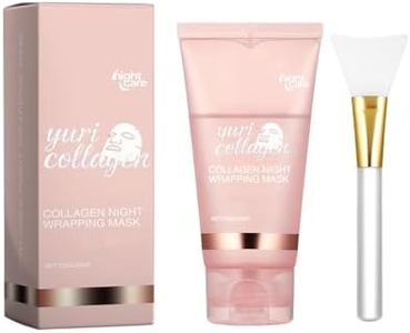 Collagen Night Wrapping Mask, Yuri Collagen Mask, Overnight Peel off Face Mask with Collagen, Hydrating Firming Sleeping Mask, Leave on Night Facial Mask for All Skin Types (1pcs)