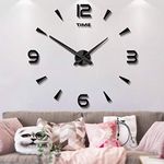 Mintime Frameless Large 3D DIY Wall Clock Mirror Stickers Home Office School Decoration