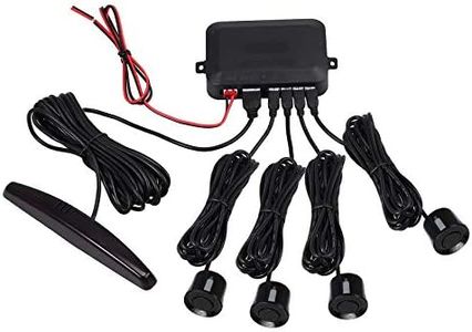 AUTOUTLET Radar de Recul Voiture Capteurs de Stationnement de Voiture arrière Réversibles avec 4 Capteurs Noirs pour Voitures Affichage à LED DC 12V 22mm