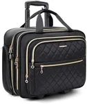 BAGSMART Rolling Laptop Bag Women, Rolling Briefcase Fits 15.6 Inch Laptop, Underseat Carry On Luggage with Wheels, Rolling Computer Bag with TSA Lock, Rolling Bag for Travel Work Business, Black